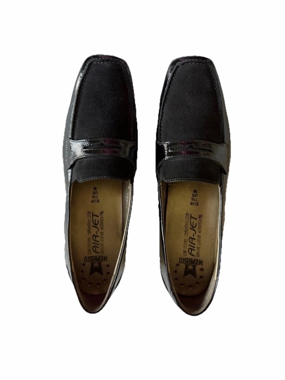 Mephisto Shoes Womens Size 10 Black Leather Air-Jet Slip On Loafers Comfort Walk
